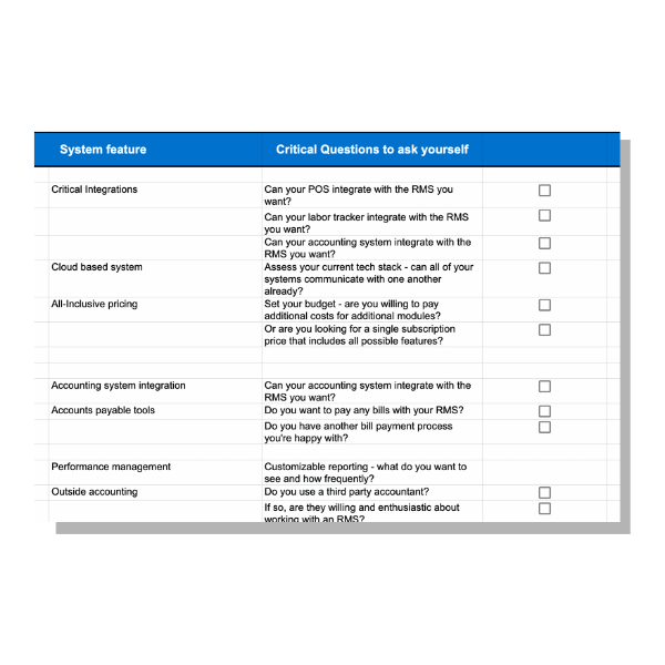 Switching Your RMS Checklist
