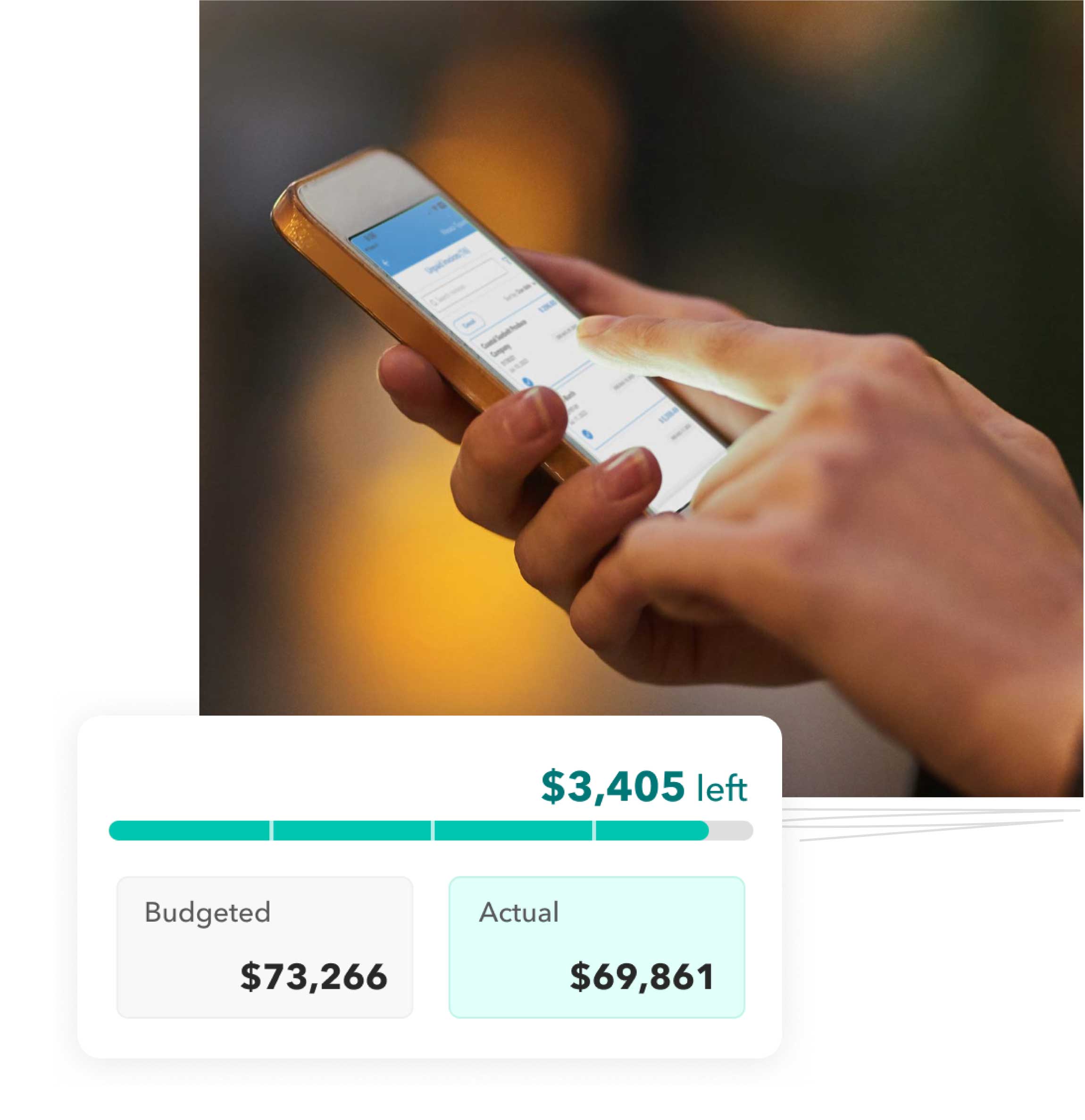 View budgets on your mobile phone